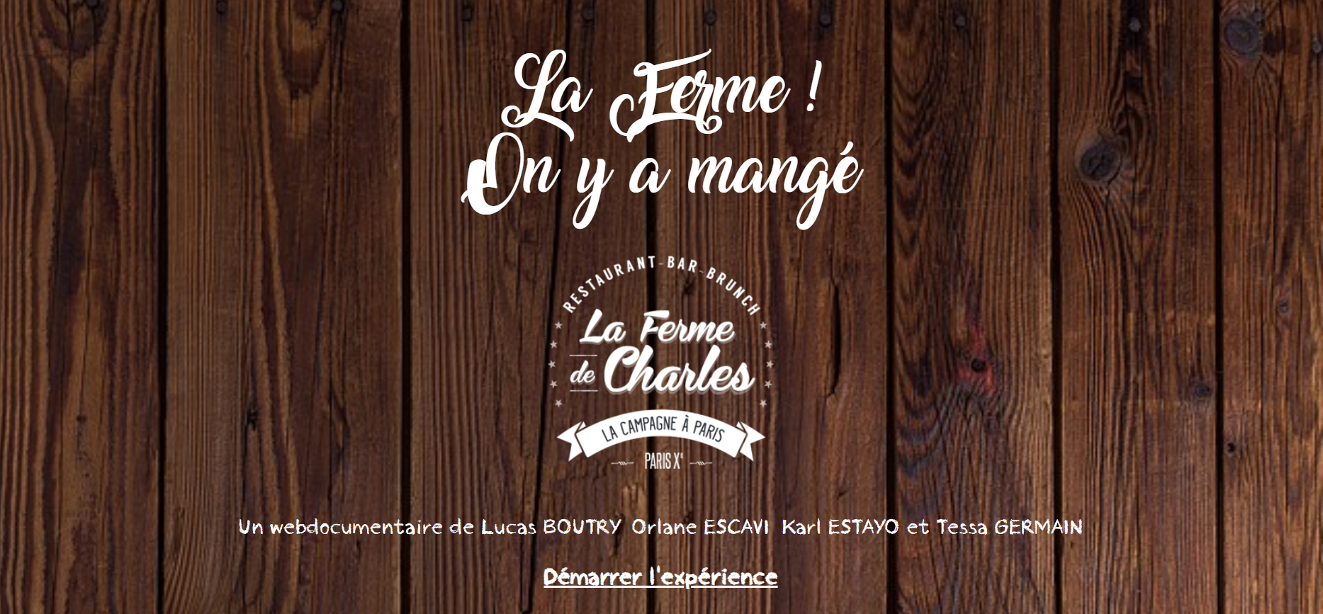Webdocumentaire sur un restaurant